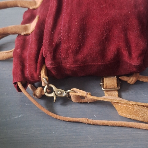 Free People Scout Slouchy Crossbody Bag EUC Brandy Wine - Picture 2 of 7